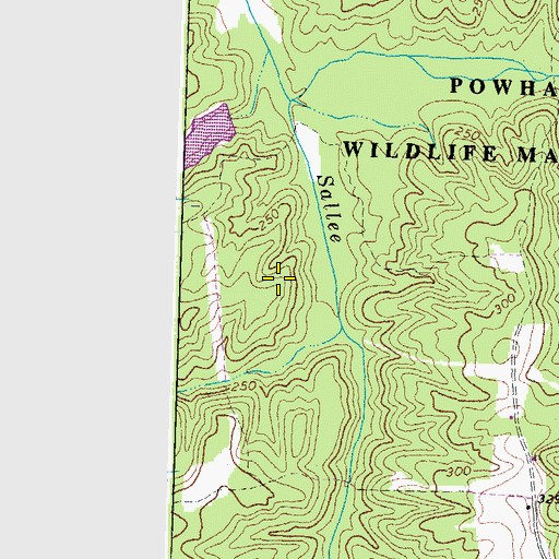 Topographic Map of Powhatan State Wildlife Management Area, VA