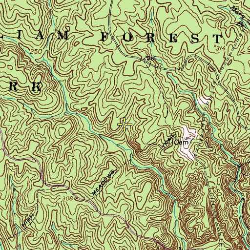 Topographic Map of Prince William Forest Park, VA