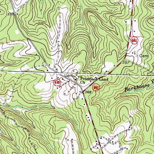 Topographic Map of Promise Land Church, VA