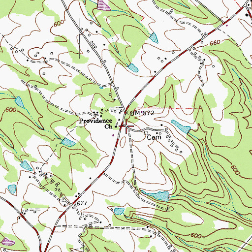 Topographic Map of Providence Church, VA