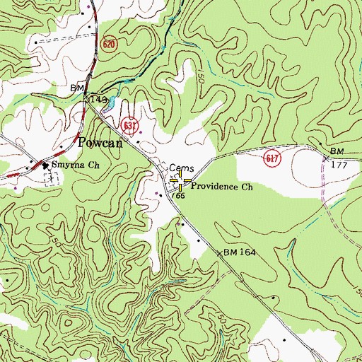Topographic Map of Providence Church, VA