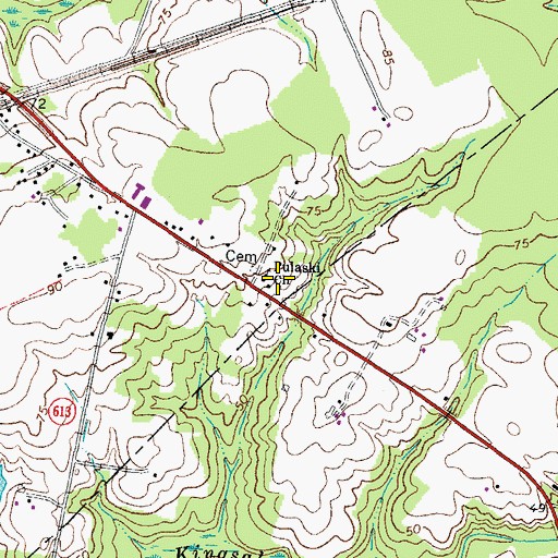 Topographic Map of Pulaski Church, VA