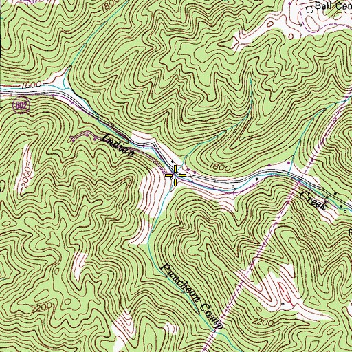 Topographic Map of Puncheon Camp Branch, VA
