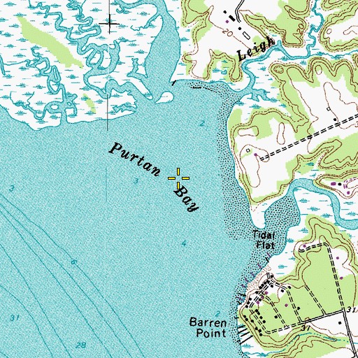 Topographic Map of Purtan Bay, VA