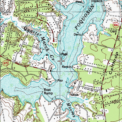 Topographic Map of Quarter March Creek, VA