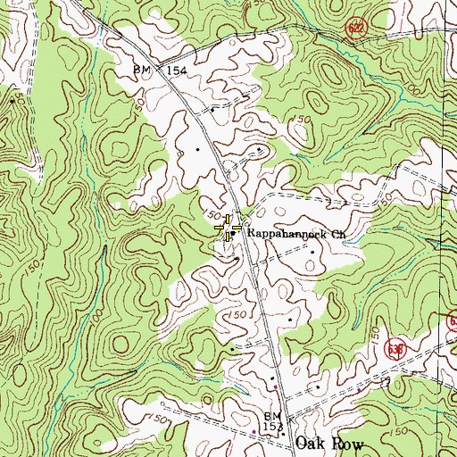 Topographic Map of Rappahannock Church, VA