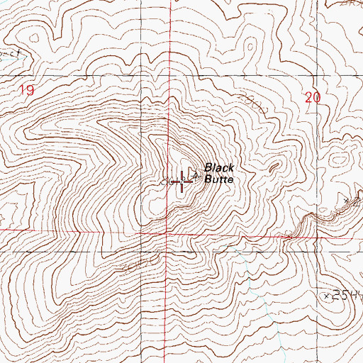 Topographic Map of Black Butte, AZ