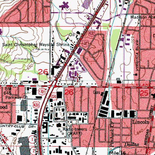 Topographic Map of Syler Tabernacle, AL