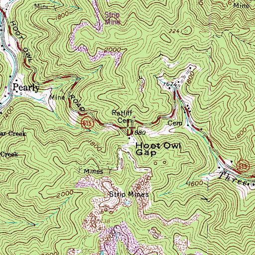 Topographic Map of Ratliff Cemetery, VA