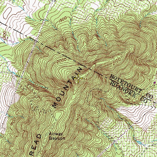 Topographic Map of Read Mountain, VA