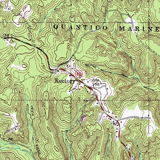 Topographic Map of Rectory, VA