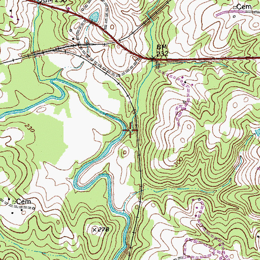 Topographic Map of Reedy Branch, VA