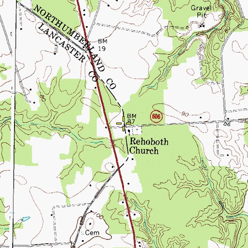 Topographic Map of Rehoboth Church, VA