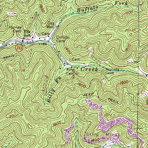 Topographic Map of Rife Cemetery, VA