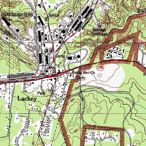 Topographic Map of Rising Sun Church, VA