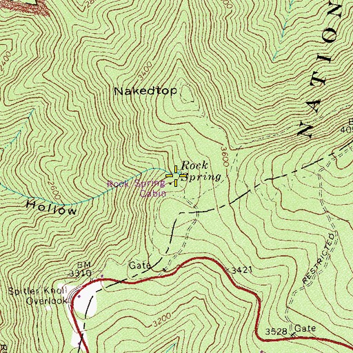 Topographic Map of Rock Spring, VA
