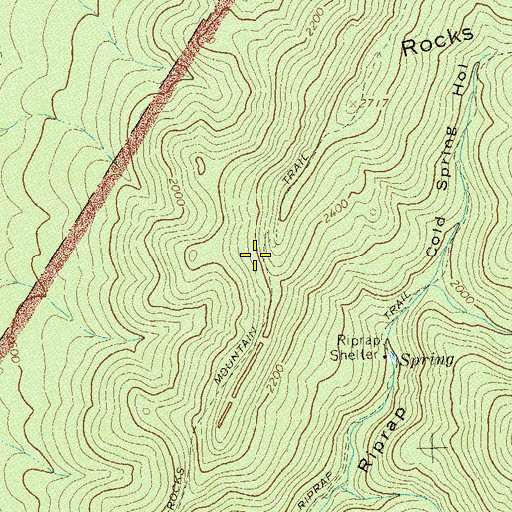 Topographic Map of Rocks Mountain Trail, VA