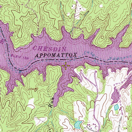 Topographic Map of Rocky Run, VA