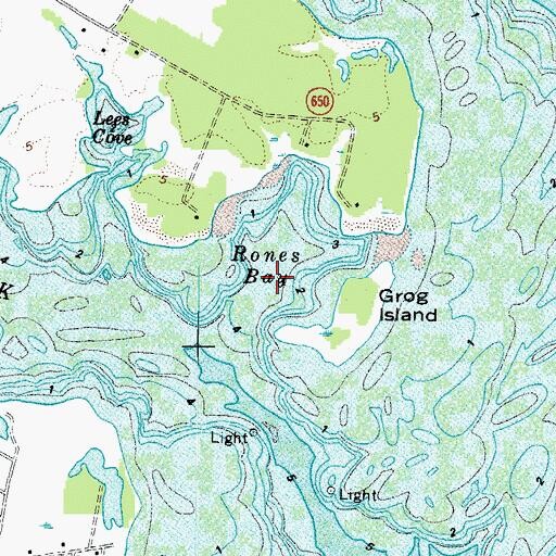 Topographic Map of Rones Bay, VA