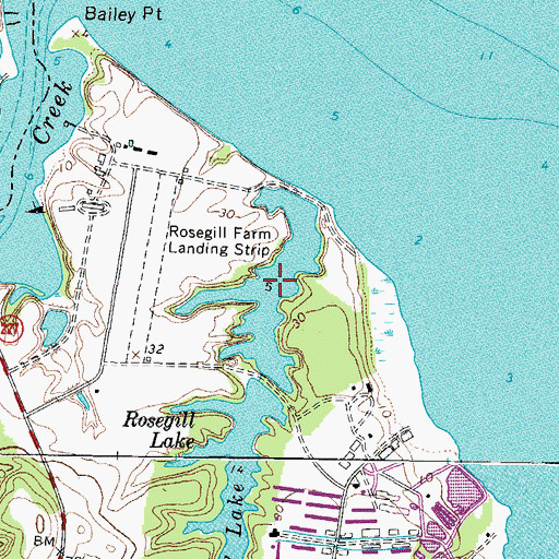 Topographic Map of Rosegill Lake, VA