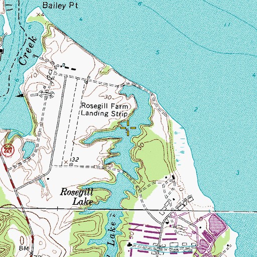 Topographic Map of Rosegill Lake, VA