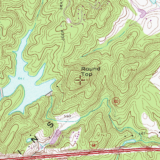 Topographic Map of Round Top, VA