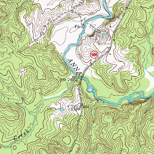 Topographic Map of Roundabout Creek, VA