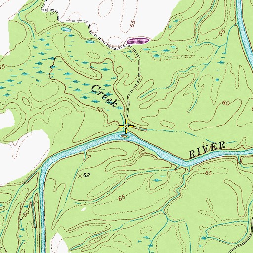 Topographic Map of Rowanty Creek, VA