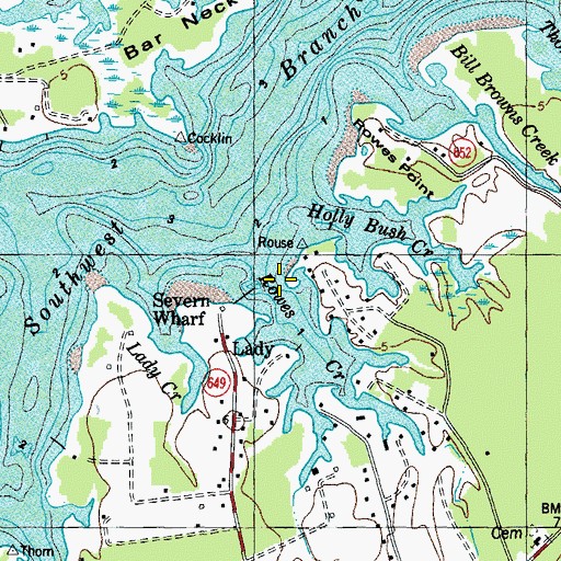 Topographic Map of Rowes Creek, VA