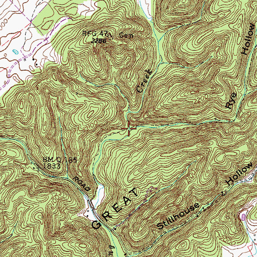 Topographic Map of Rye Hollow, VA