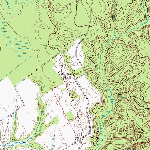 Topographic Map of Sabine Hall, VA