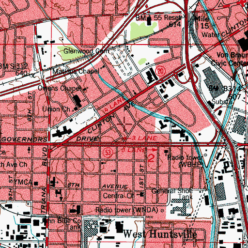 Topographic Map of Westside Neighborhood Center, AL