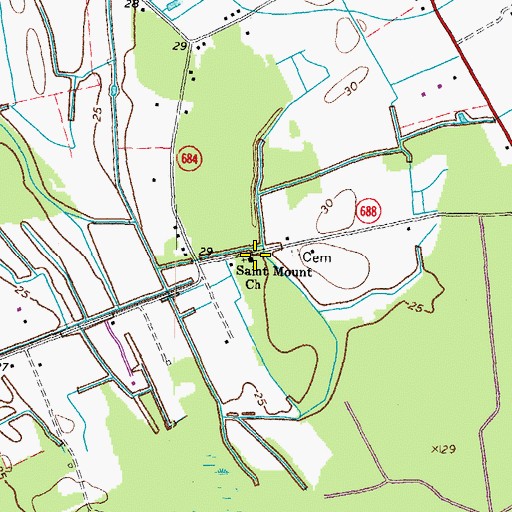 Topographic Map of Saint Mount Church, VA