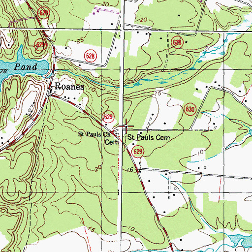 Topographic Map of Saint Pauls Cemetery, VA
