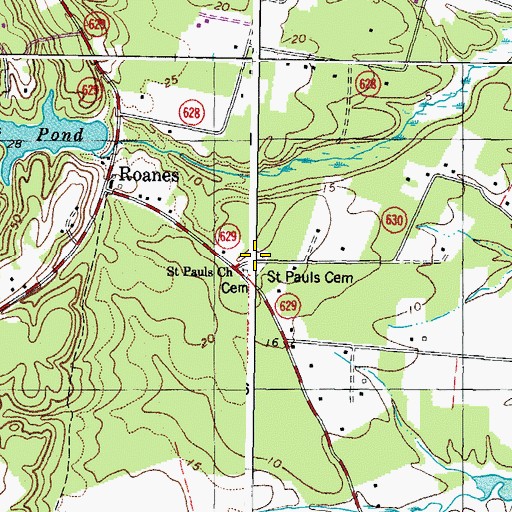 Topographic Map of Saint Pauls Cemetery, VA
