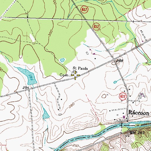 Topographic Map of Saint Pauls Church, VA