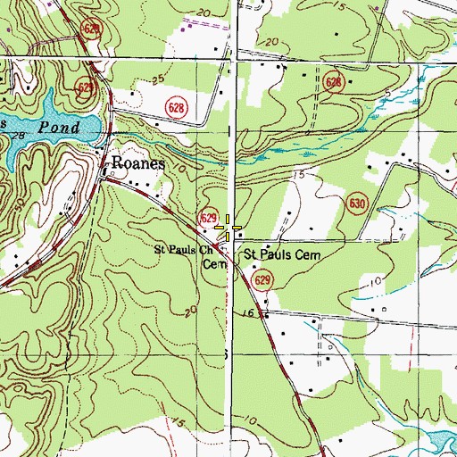 Topographic Map of Saint Pauls Church, VA