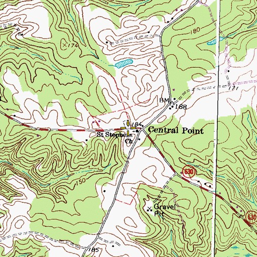 Topographic Map of Saint Stephens Church, VA