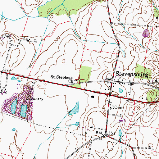 Topographic Map of Saint Stephens Church, VA