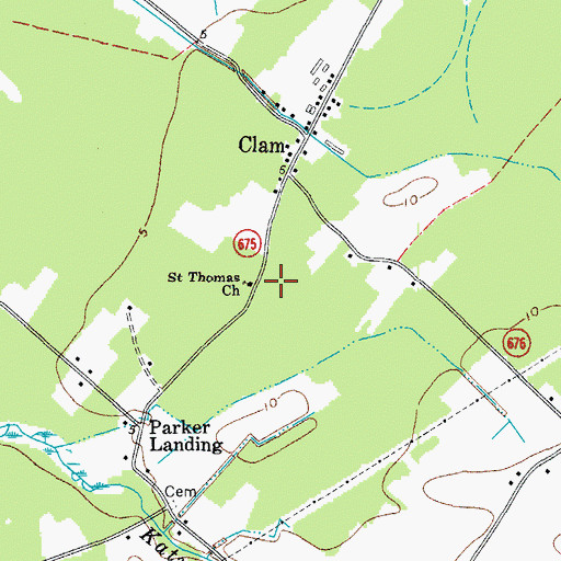 Topographic Map of Saint Thomas Church, VA