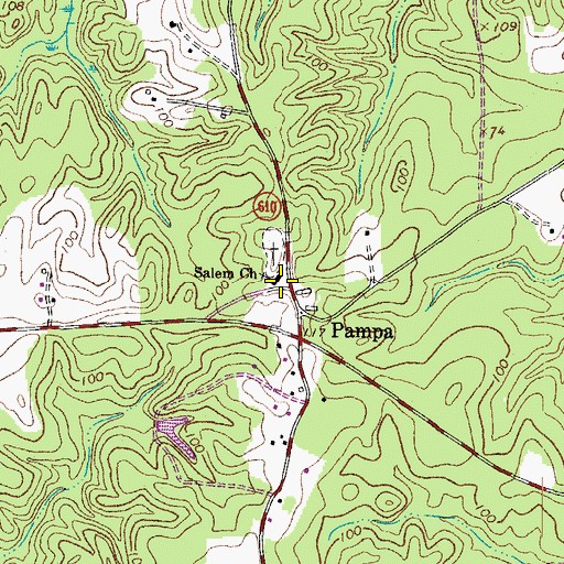Topographic Map of Salem Church, VA