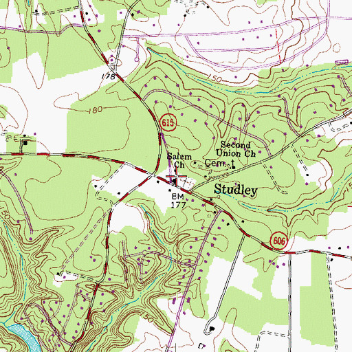 Topographic Map of Salem Church, VA