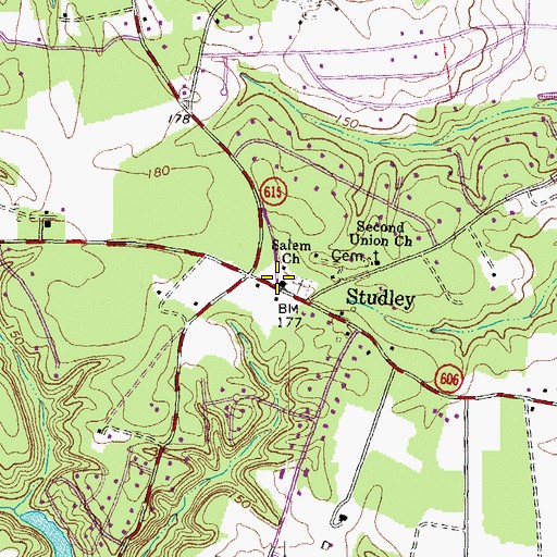 Topographic Map of Salem Church, VA