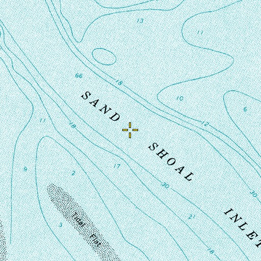 Topographic Map of Sand Shoal Inlet, VA