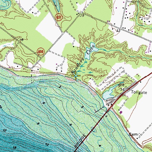 Topographic Map of Sanders Cove, VA