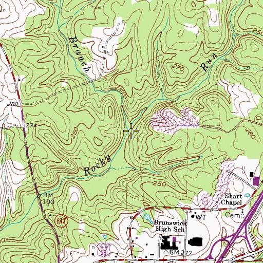 Topographic Map of Sandy Branch, VA