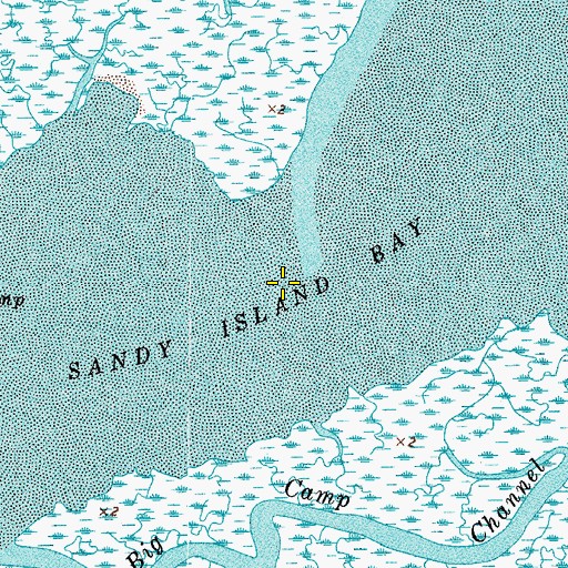 Topographic Map of Sandy Island Bay, VA