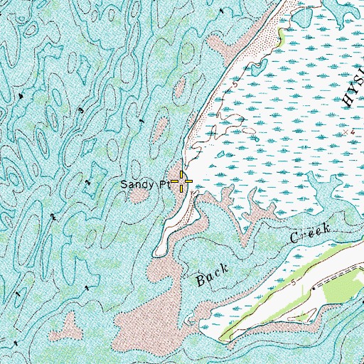 Topographic Map of Sandy Point, VA