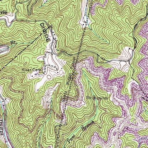 Topographic Map of Sandy Ridge Tunnel, VA