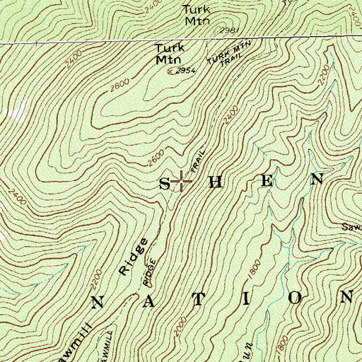 Topographic Map of Sawmill Ridge, VA